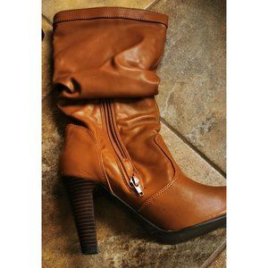 Brown le chateau high heels boots 8